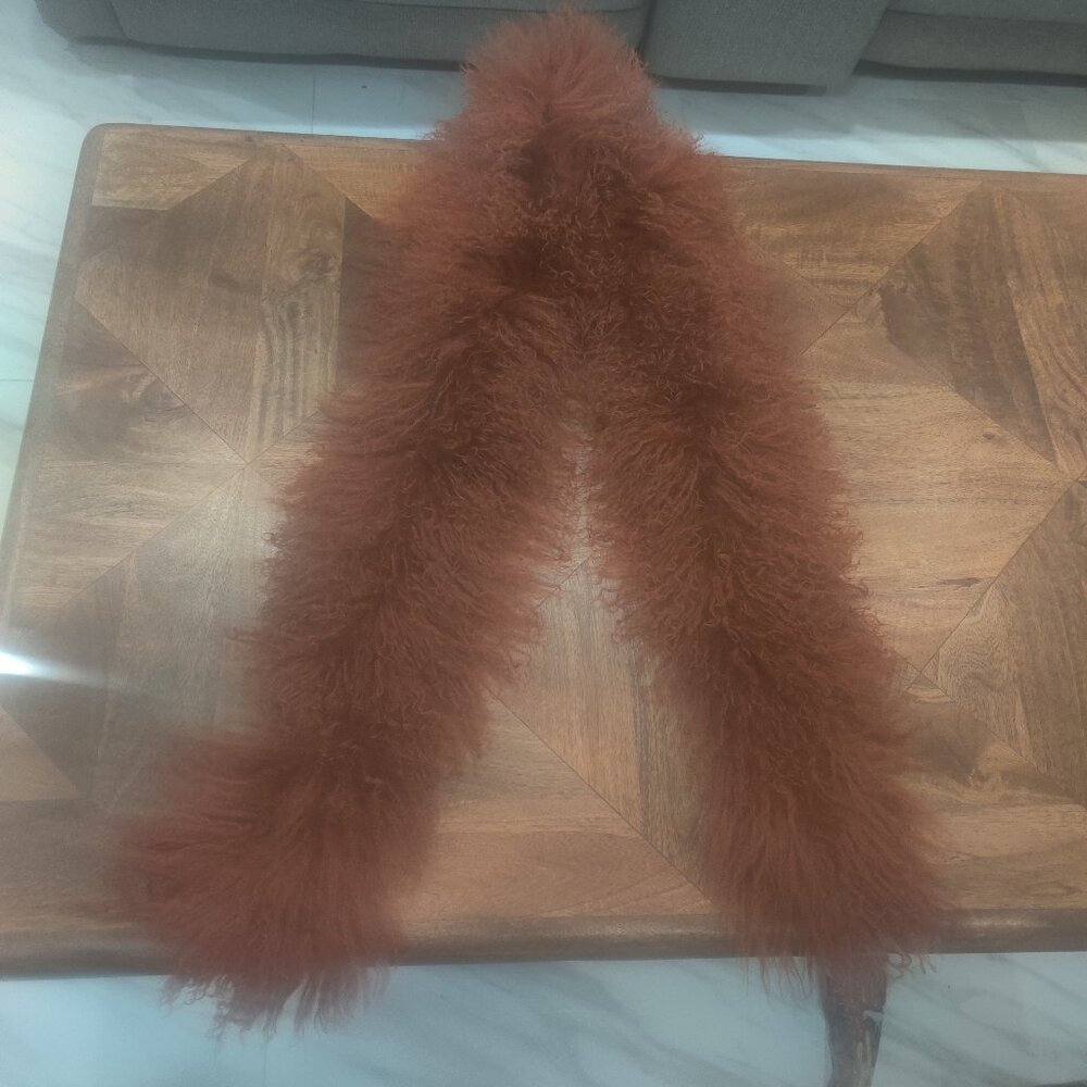 PRADA Dyed Sheep Fur Scarf OS New $932.00